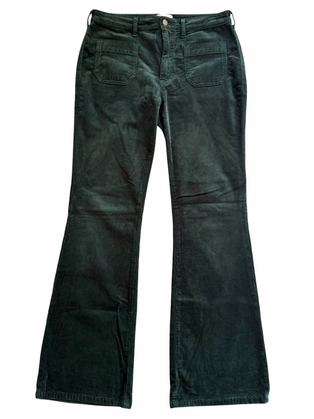 Pilcro The Icon Flare Corduroy Pants Size 30 Green Stretch Fit High Rise